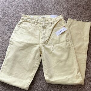 PacSun Light Yellow High-Rise Straight Jeans